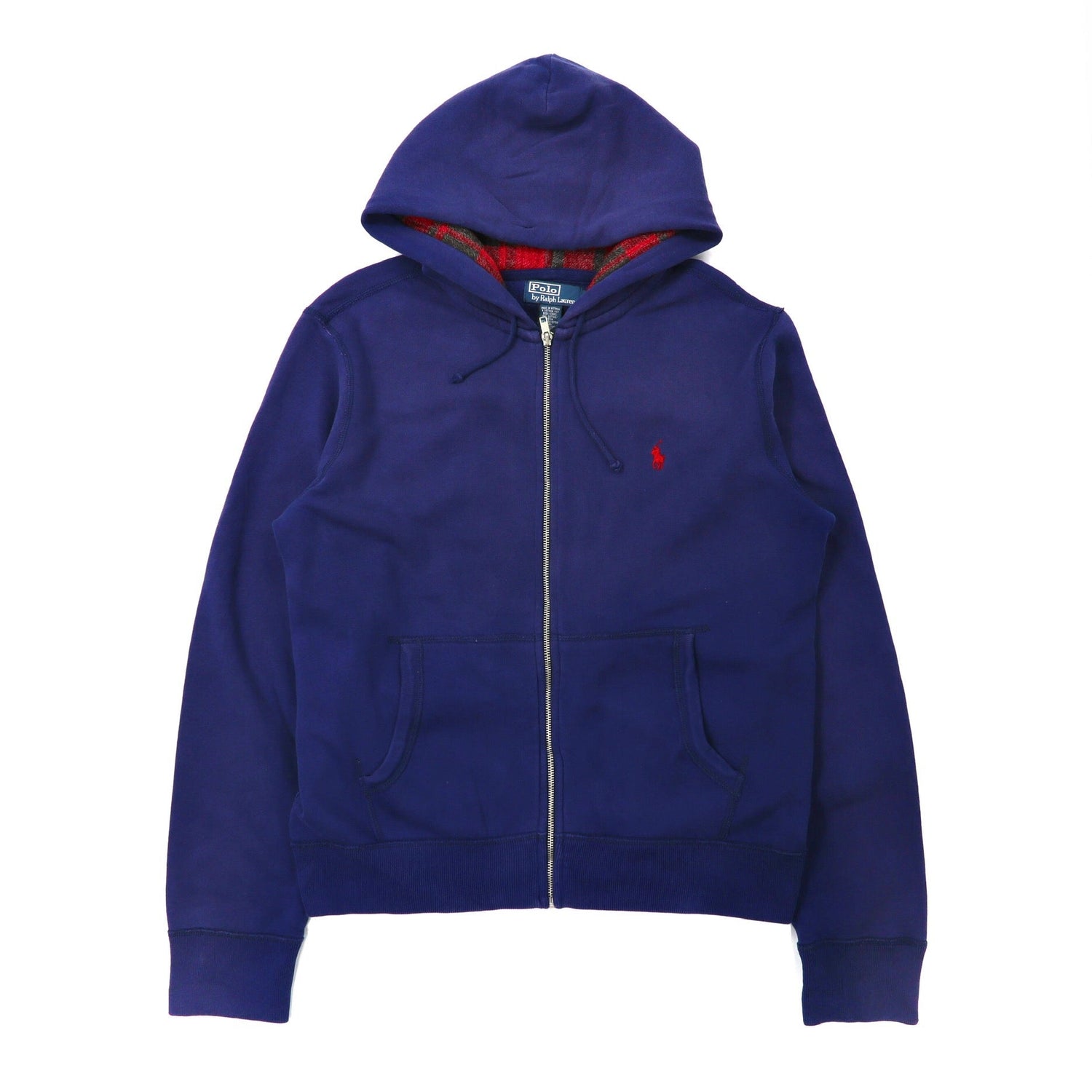 Polo by Ralph Lauren Zip Up Hoodie L Navy Cotton brushed lininged