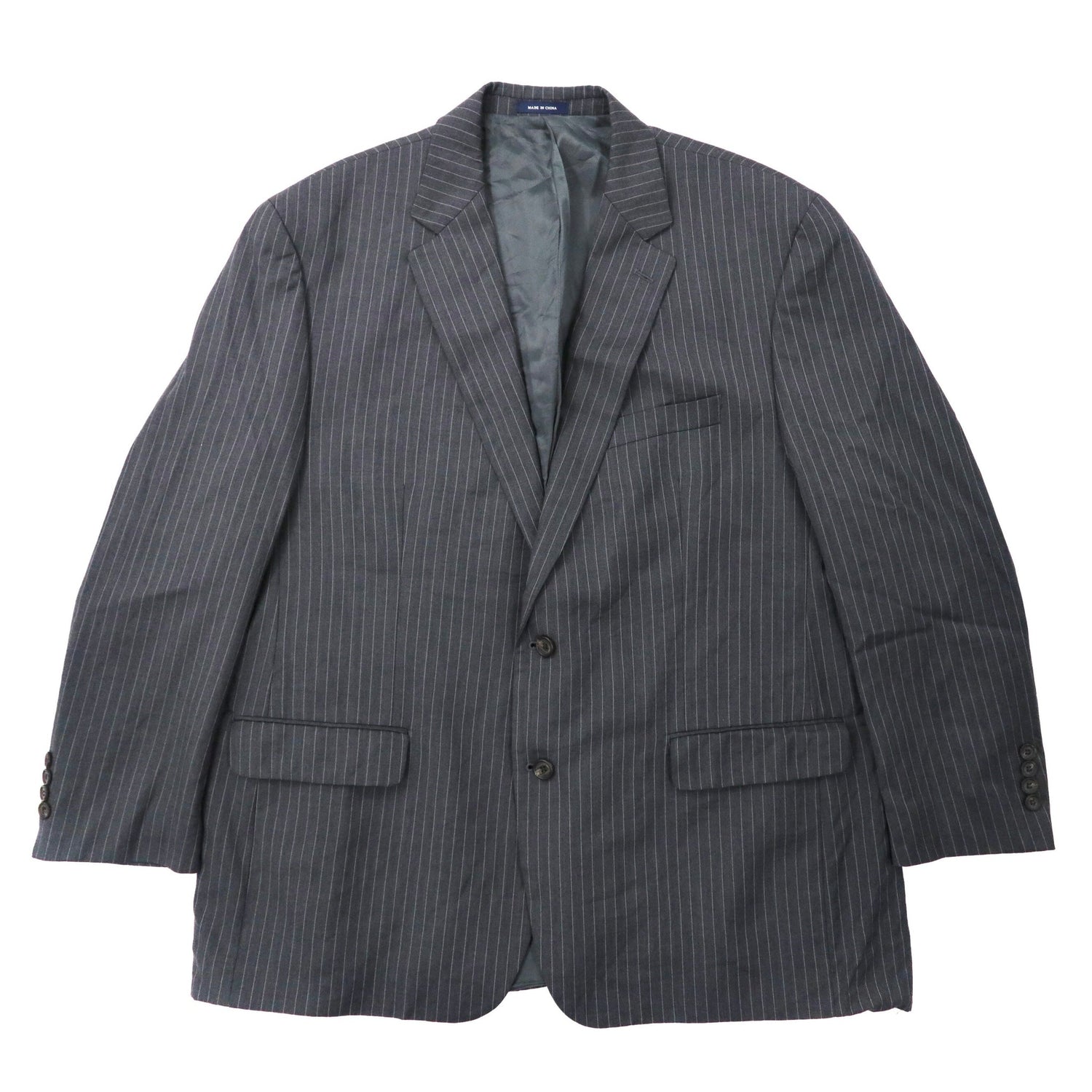 RALPH LAUREN 2B Tailored Jacket 48 Gray Striped Wool DILLARD's