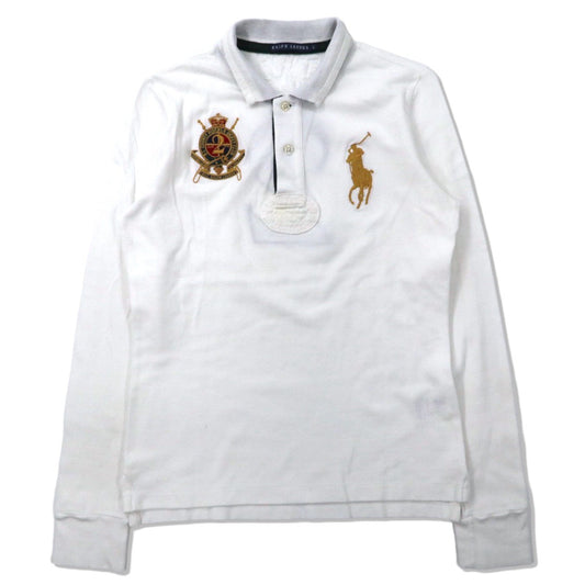 RALPH LAUREN ラガーシャツ L ホワイト コットン ナンバリング ビッグポニー刺繍-Ralph Lauren-古着