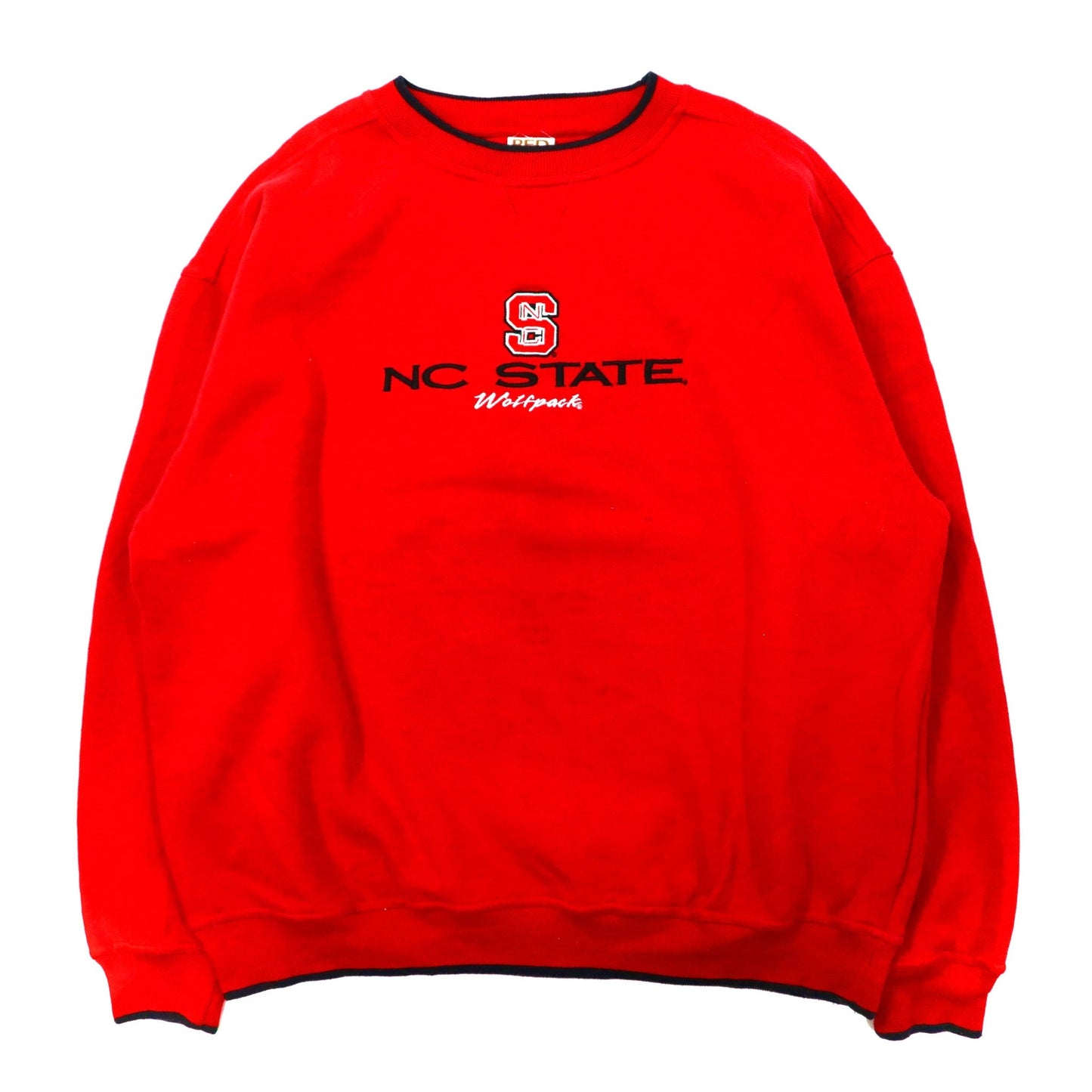 RED OAK ビッグサイズ スウェット XL レッド コットン 裏起毛 カレッジ フットボール NC STATE Wolfpack 90年代 モンゴル製-VINTAGE-古着