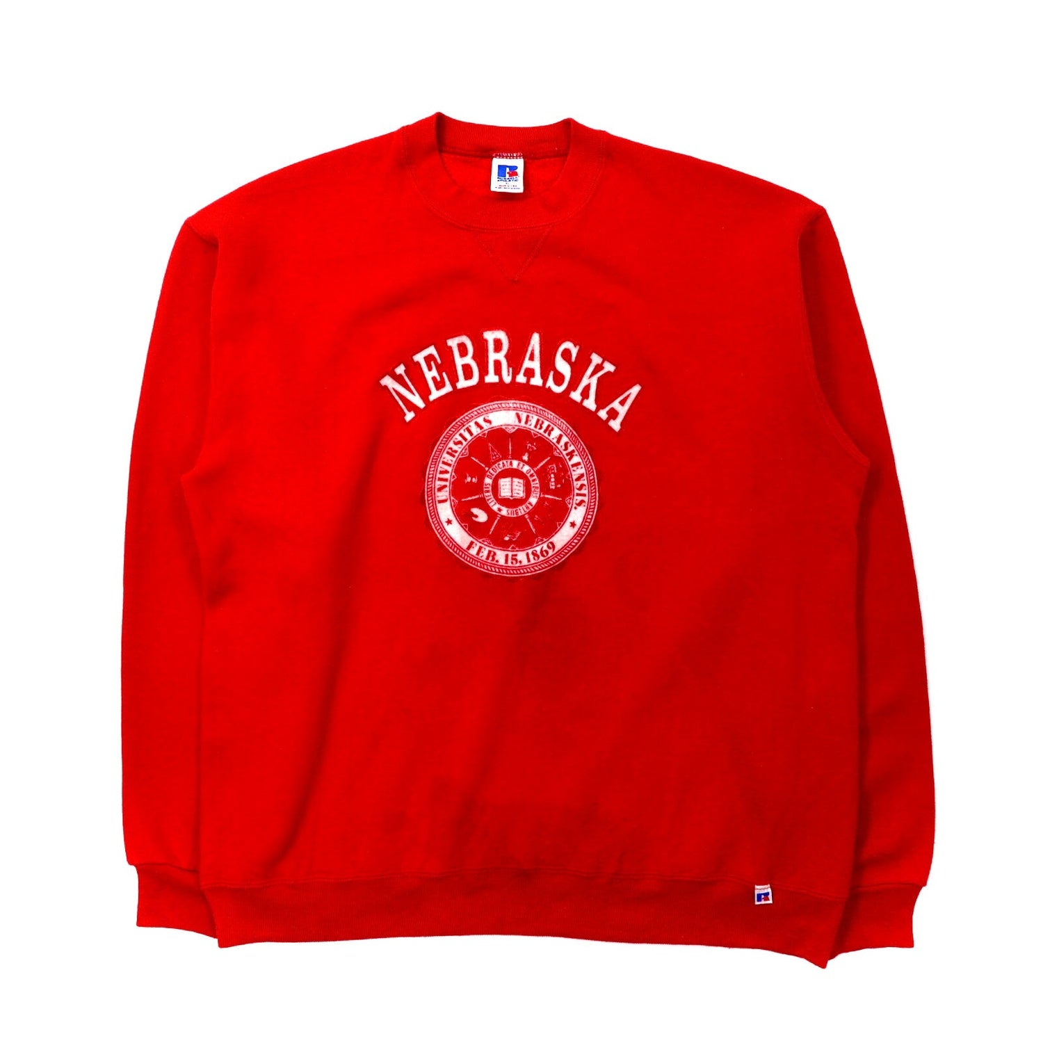 Russell Athletic Crewneck Sweatshirt XL Red Cotton brushed lining College  Printed Big Size USA