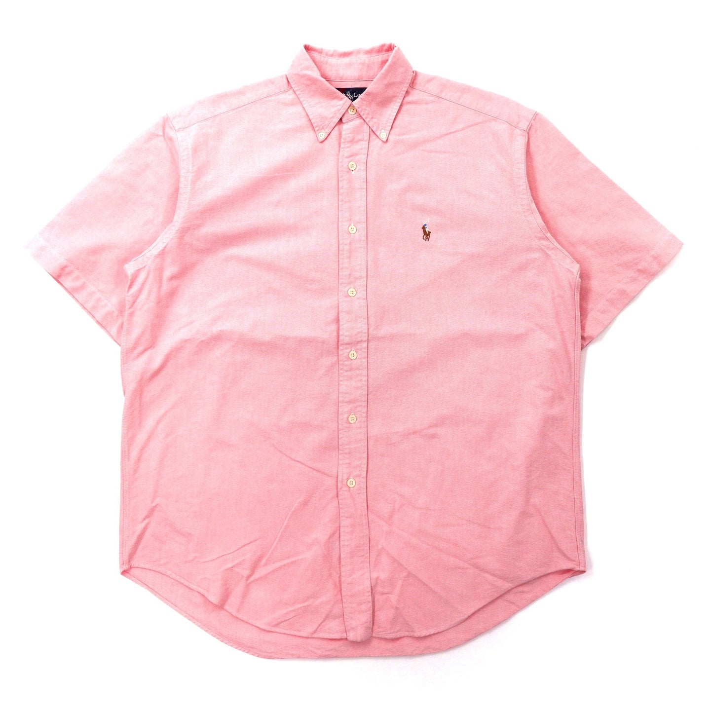 Ralph Lauren 半袖ボタンダウンシャツ S ピンク コットン BLAKE スモールポニー刺繍-Ralph Lauren-古着
