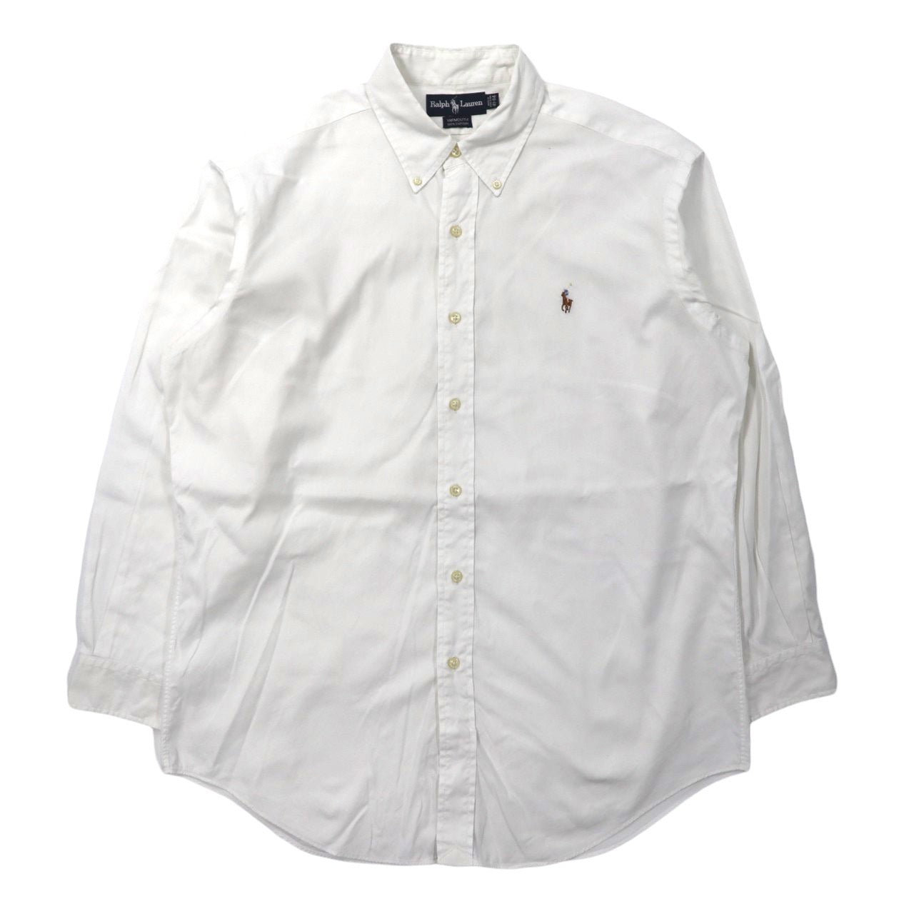 Ralph Lauren ボタンダウンシャツ 41 ホワイト コットン YARMOUTH スモールポニー刺繍-Ralph Lauren-古着