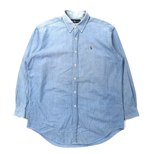 Ralph Lauren ボタンダウンシャツ L ブルー シャンブレー スモールポニー刺繍-Ralph Lauren-古着