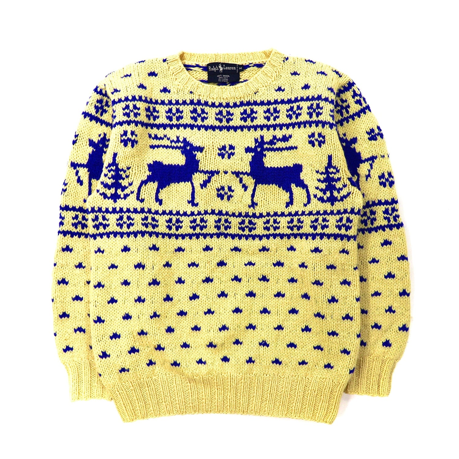 Ralph Lauren Knit Sweater M Beige Wool Nordic Pattern – 日本然リトテ