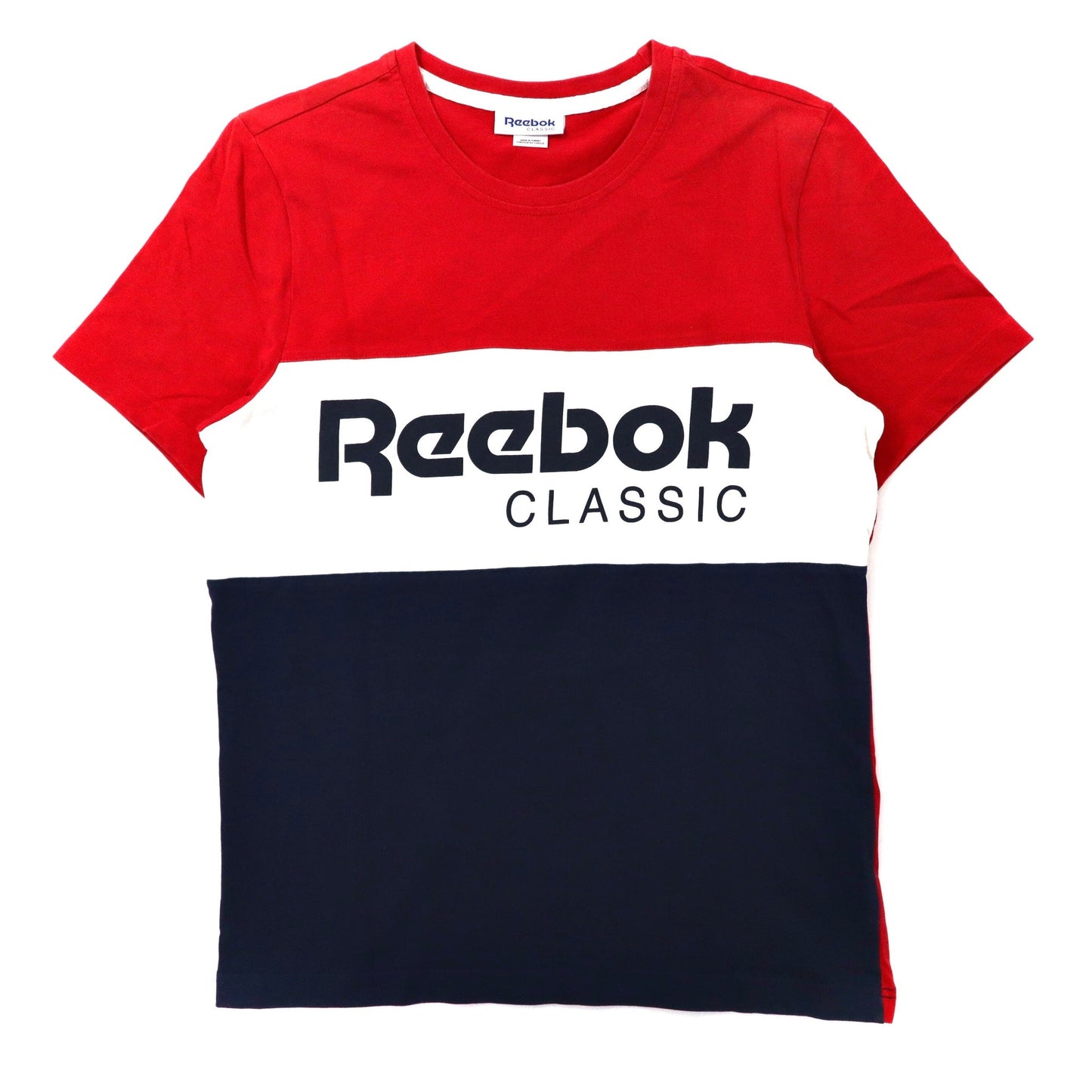 Reebok ビッグロゴプリントTシャツ O レッド コットン ARCHIVE STRIPE