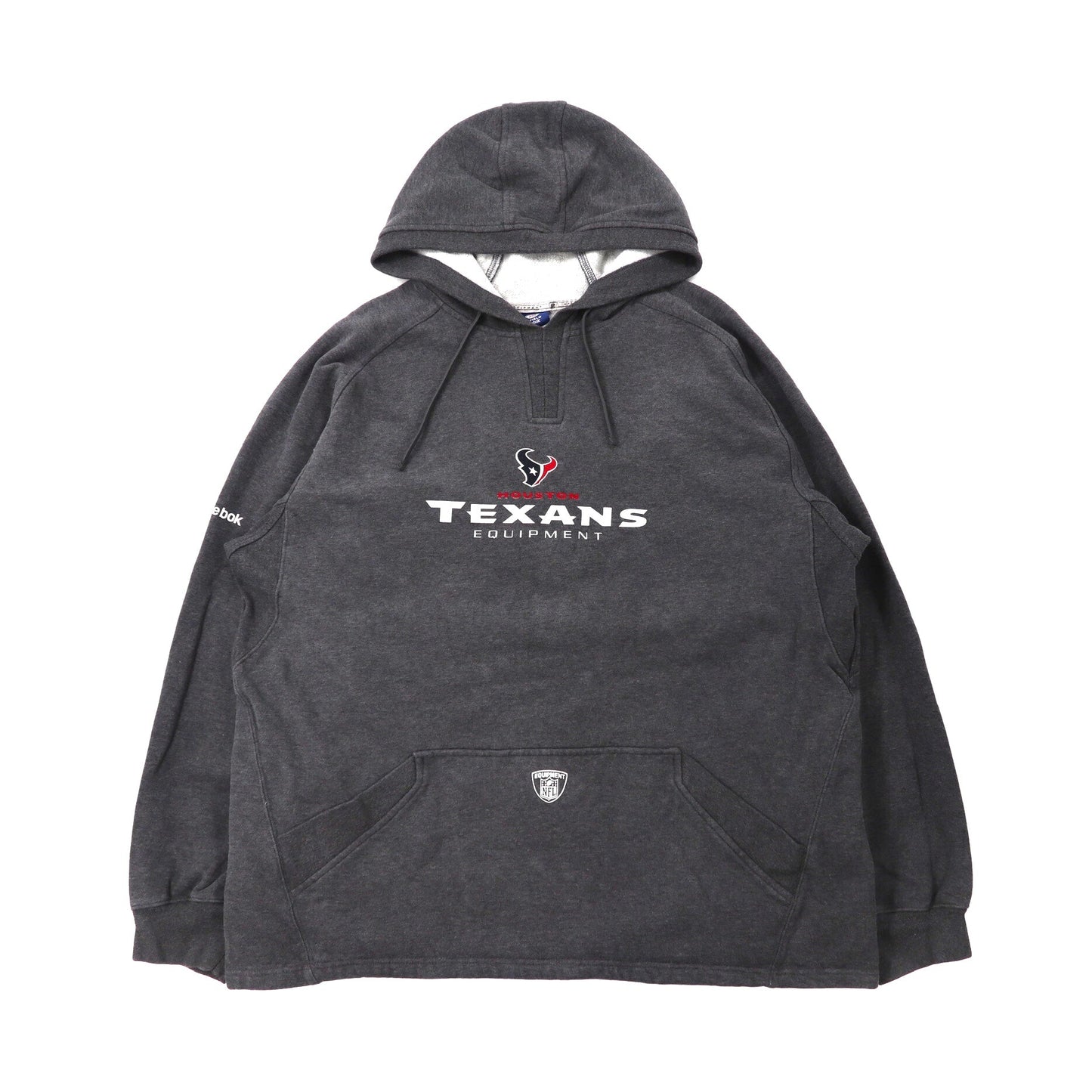 Reebok パーカー 2XL グレー コットン 裏起毛 NFL Houston Texans ビッグサイズ-Reebok-古着