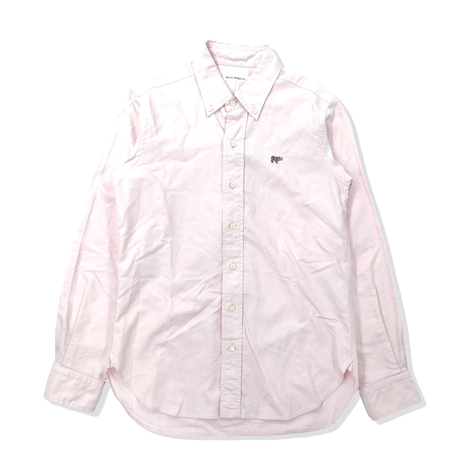 SCYE BASICS ボタンダウンシャツ 38 ピンク 日本製 ワンポイントロゴ