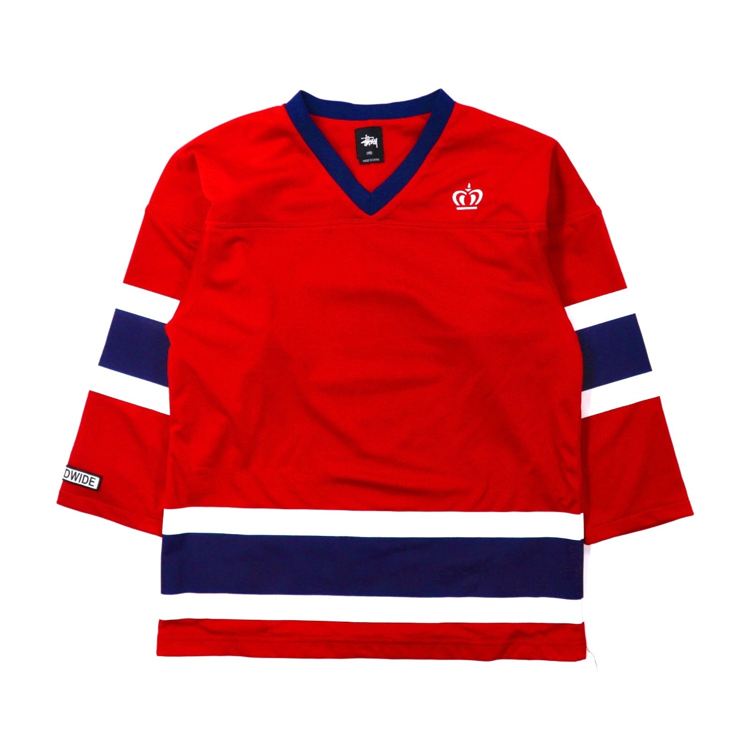 STUSSY Mesh Hockey Shirt Game Shirt S Red Numbering Logo Print