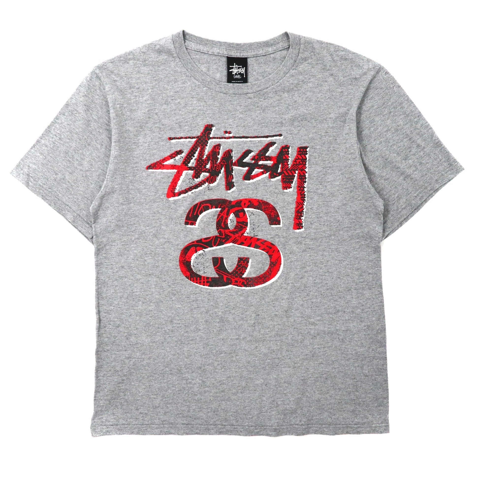 STUSSY Logo Print T-Shirt S Gray Cotton Chanel Logo Mexico Made  