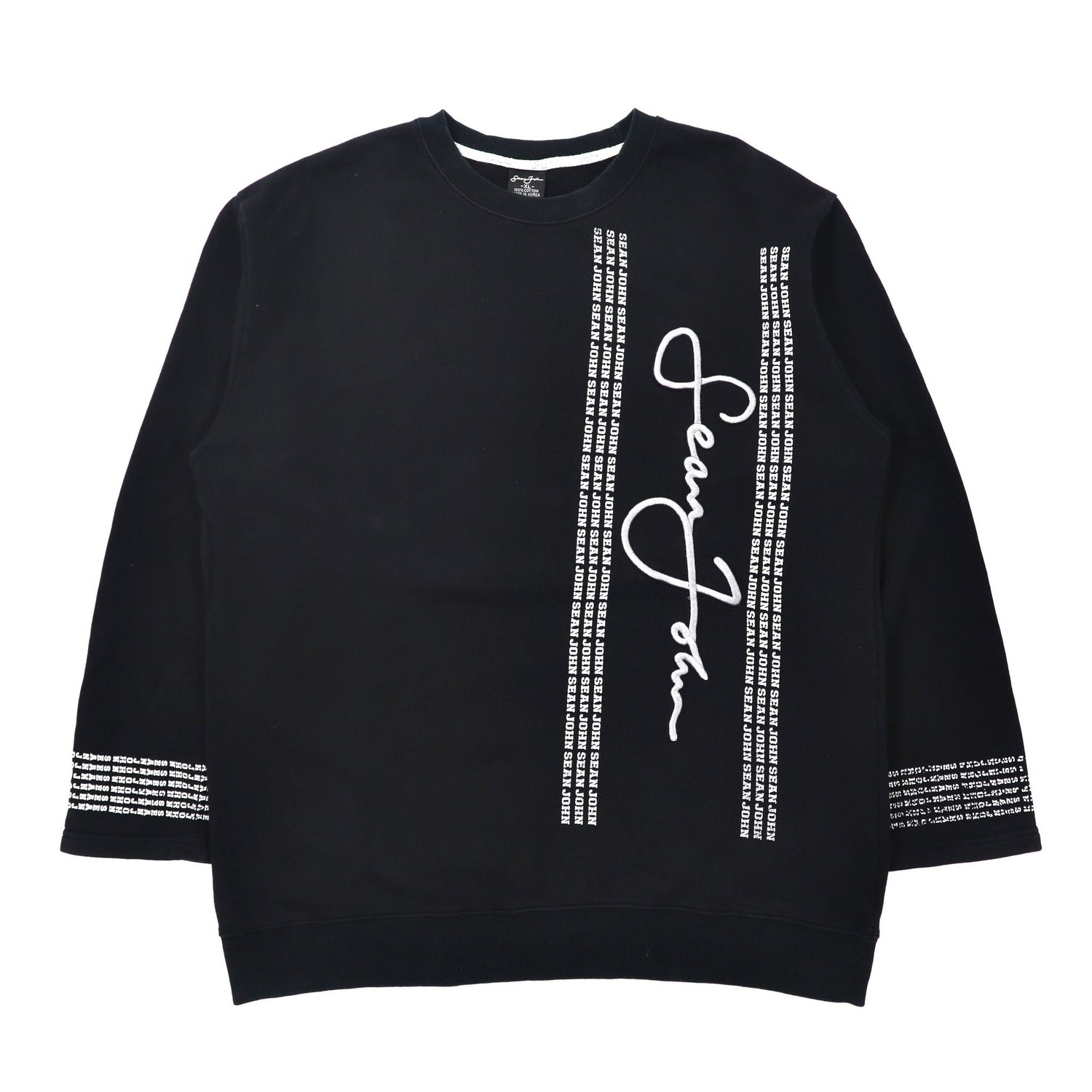 Sean John Big Size Sweatshirt XL Black Cotton Logo 90s