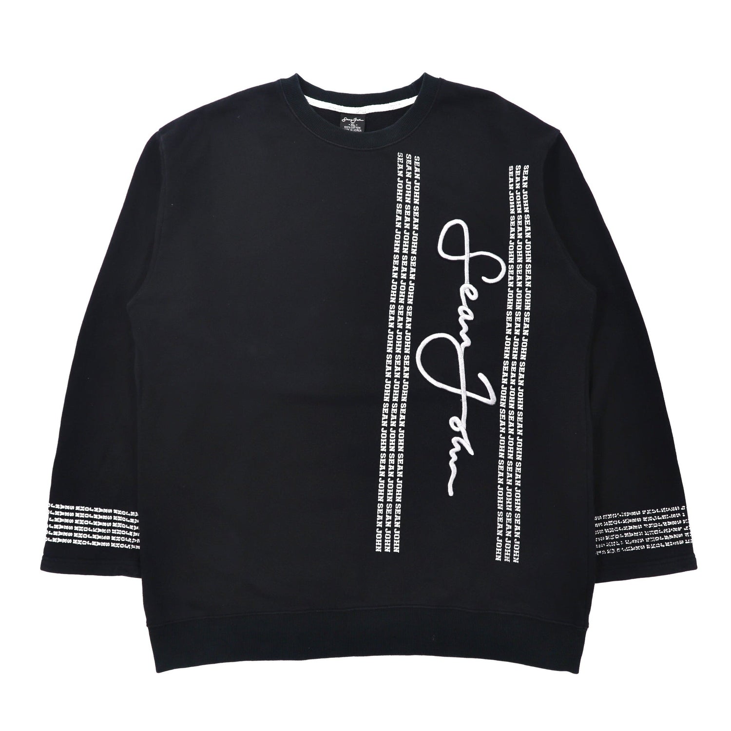 Sean John Big Size Sweatshirt XL Black Cotton Logo 90s – 日本然リトテ