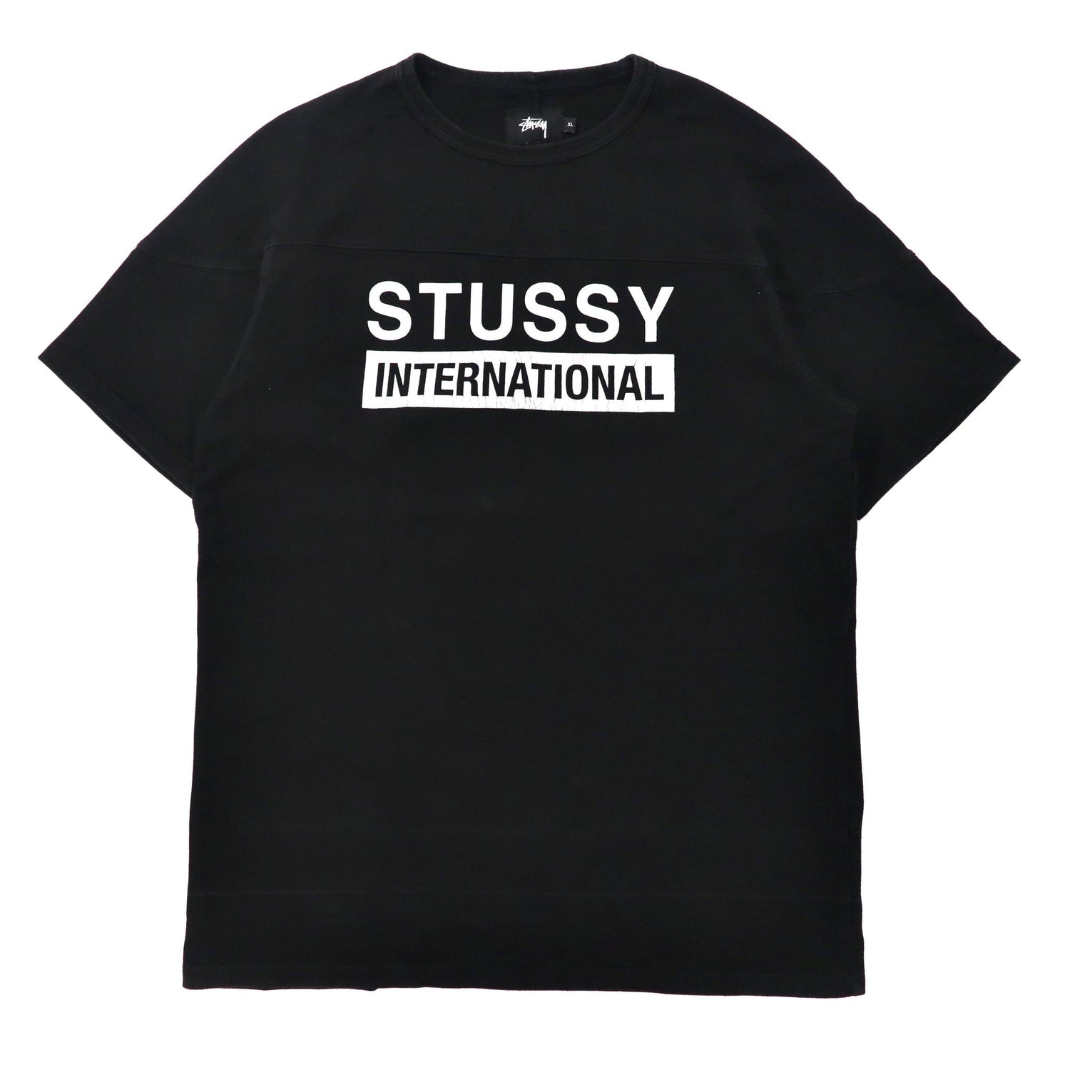 Stussy Big Size Logo Tee T-Shirt XL Black Cotton Heavy Weight