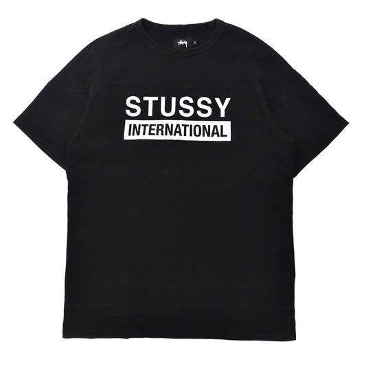 Stussy ビッグサイズ ロゴTシャツ XL ブラック コットン ヘビーウェイト INTERNATIONAL-STUSSY-古着