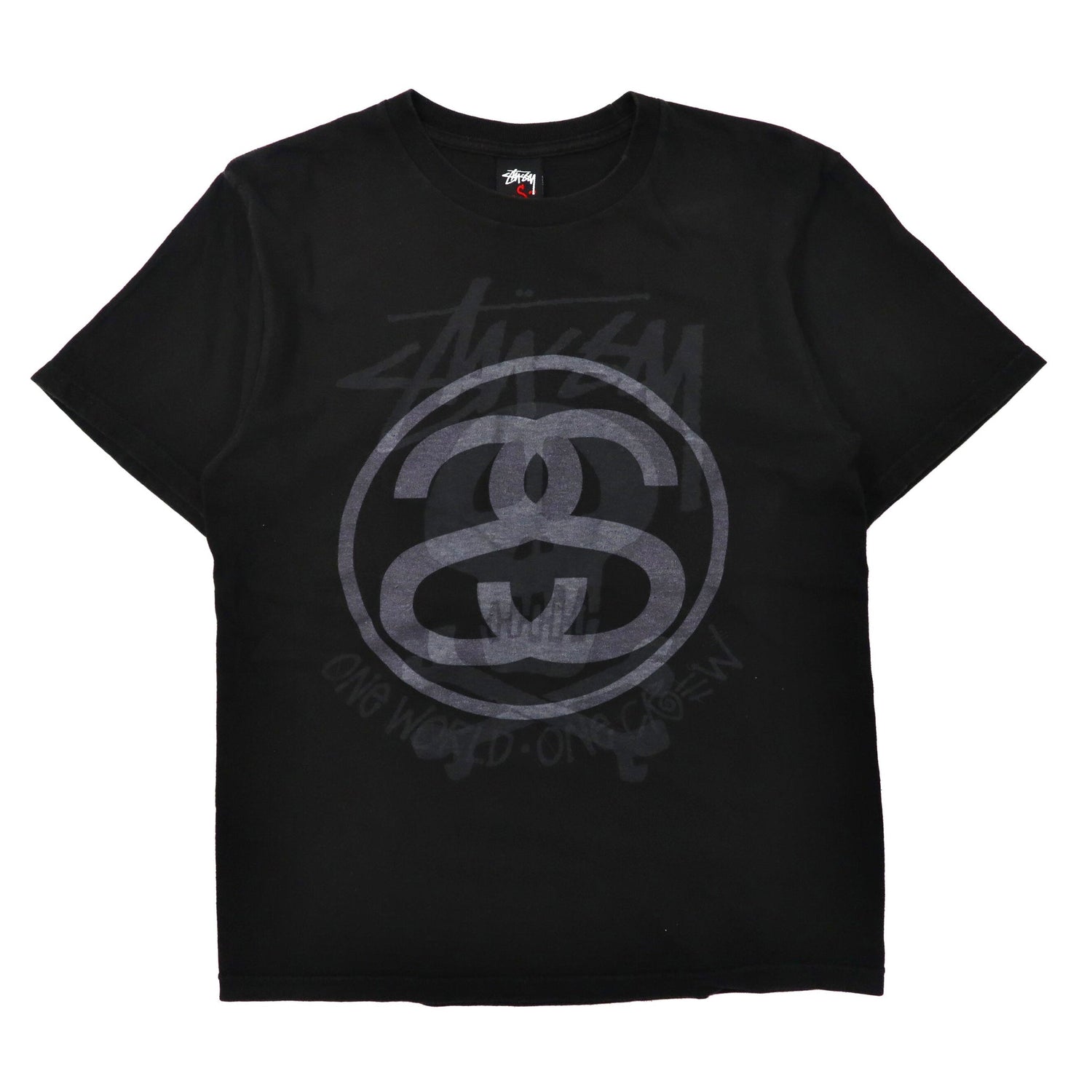 STUSSY Logo Print Tee T-Shirt S Black Cotton Mexico Made – 日本然