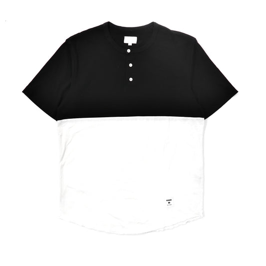 Supreme バイカラーTシャツ M ブラック Split Henley コットン-Supreme-古着