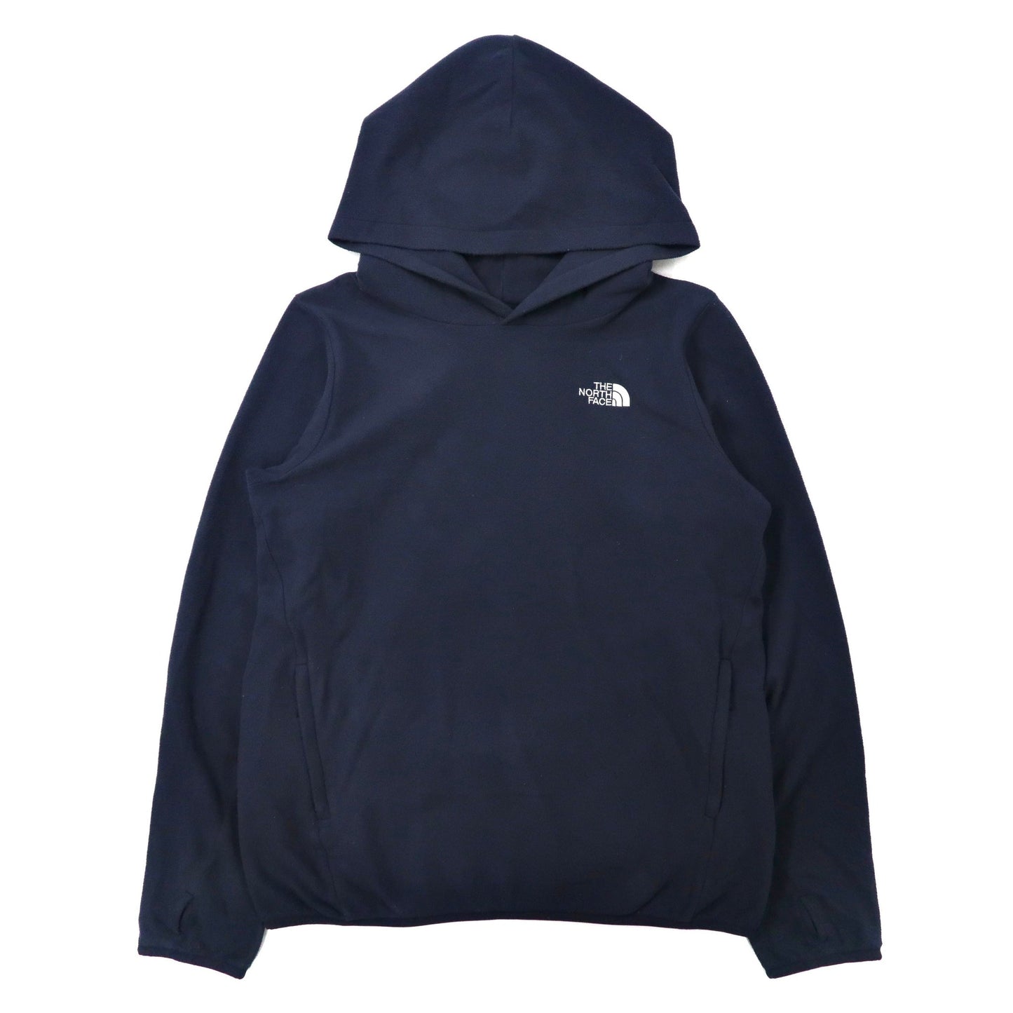 THE NORTH FACE マイクロフリースパーカー XL ネイビー ポリエステル ロゴ刺繍 MICRO FLEECE HD NLW21931-THE NORTH FACE-古着