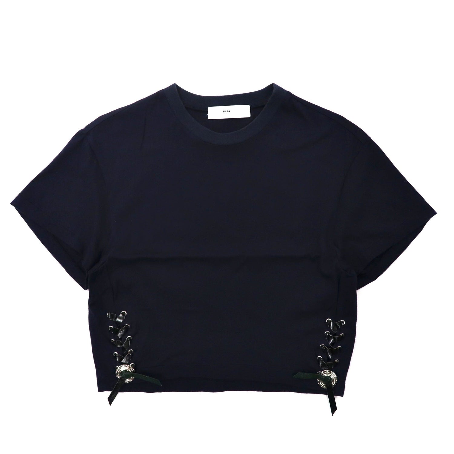TOGA PULLA Lace-up T-shirt 38 Navy Cotton TP61-JK504 Japan MADE ...