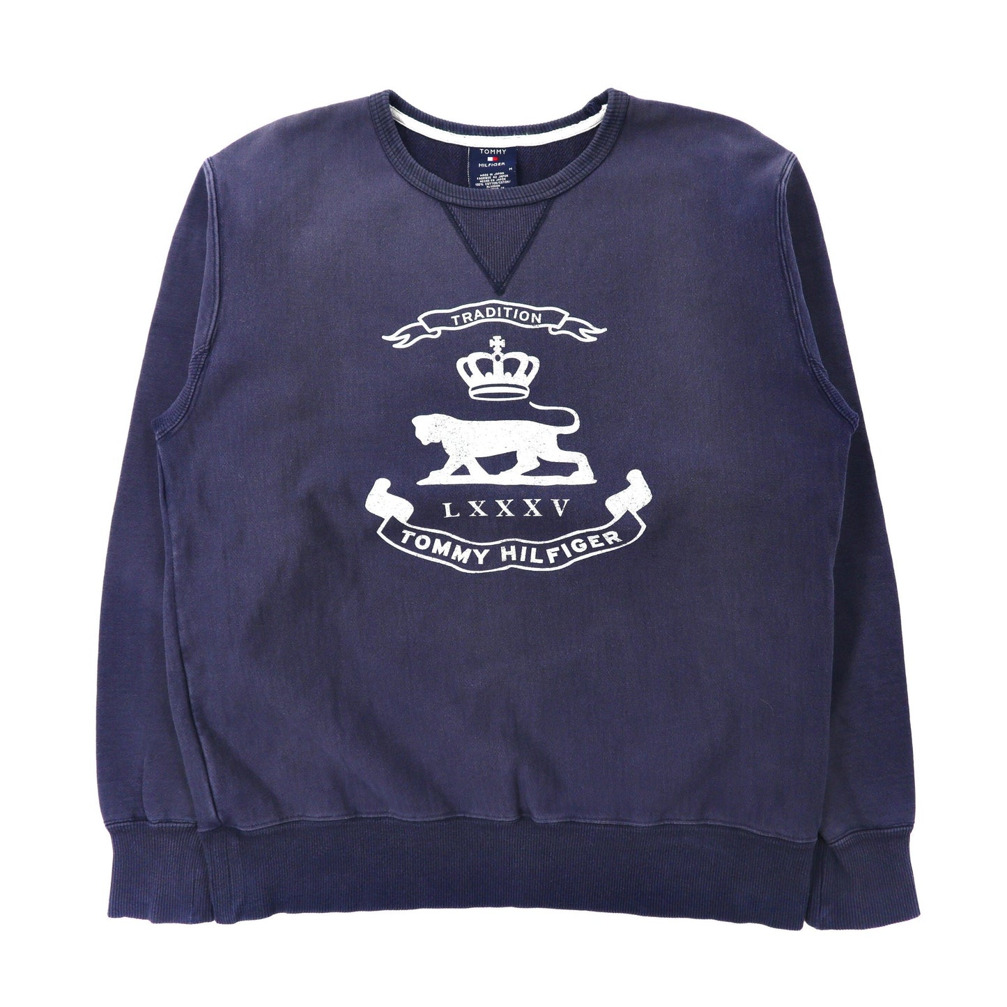 TOMMY HILFIGER CREWNECK SWEATSHIRT M Navy Mae V Reverse Weave