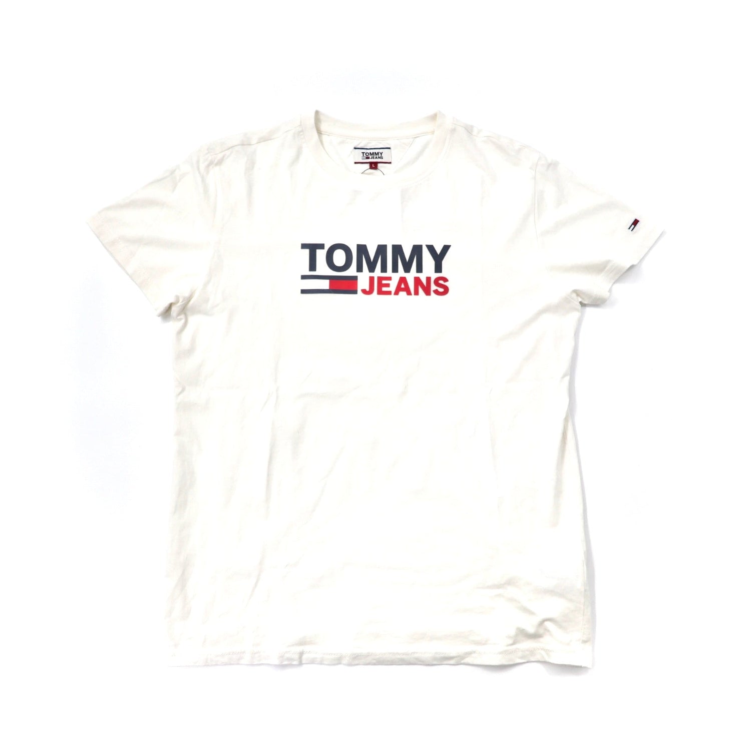 TOMMY JEANS ロゴプリントTシャツ L ホワイト-TOMMY JEANS-古着