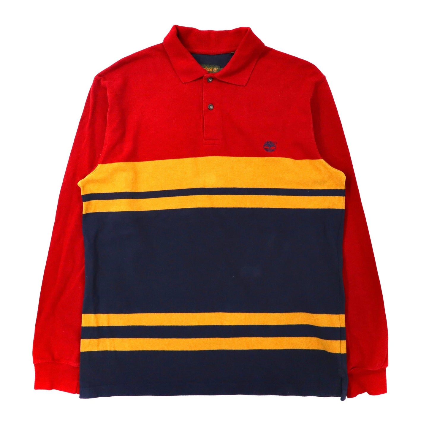Timberland ビッグサイズ ラガーシャツ L レッド ボーダー コットン 90年代-Timberland-古着