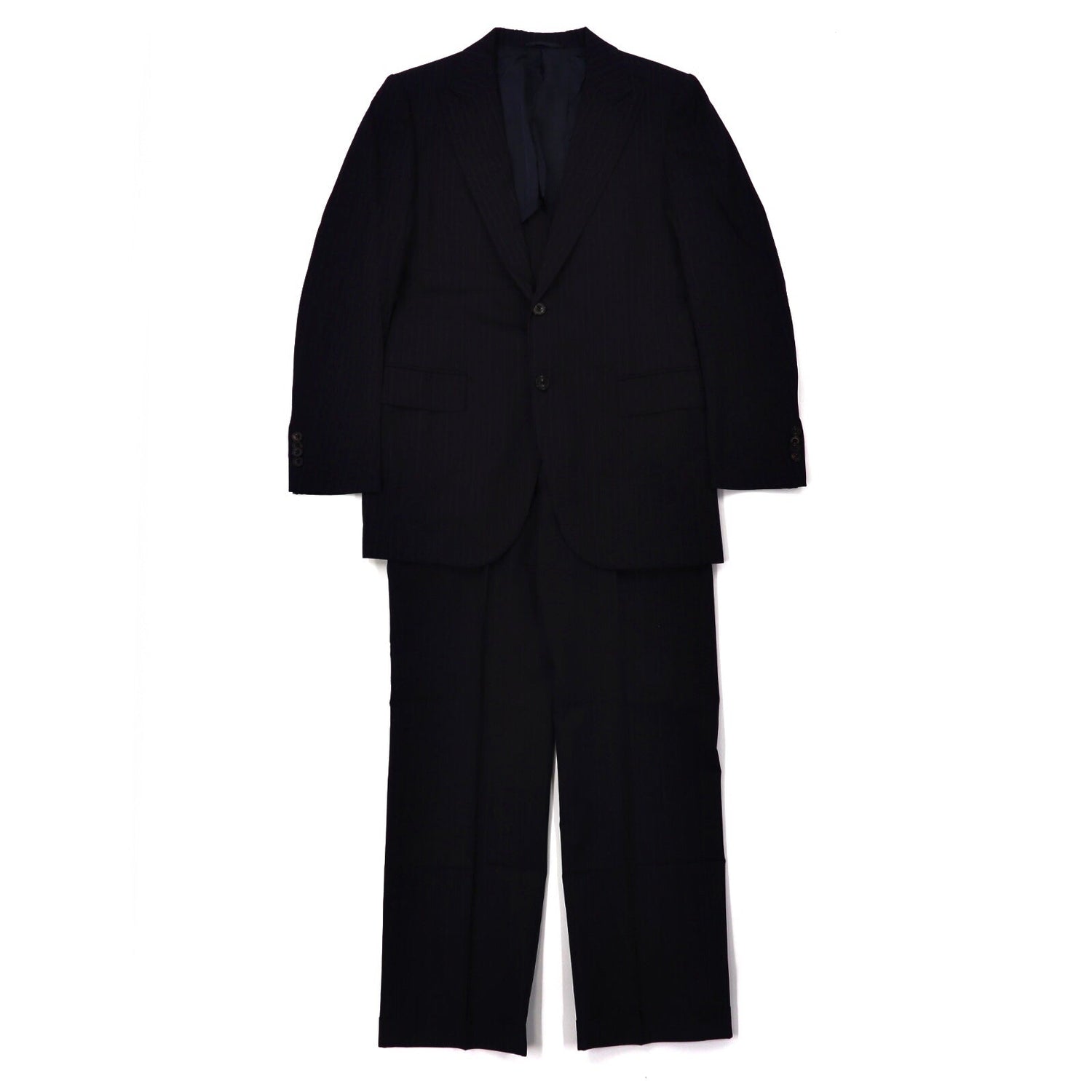 United ARROWS 2B Setup Suit 42 Navy Striped Wool Made in Japan 
