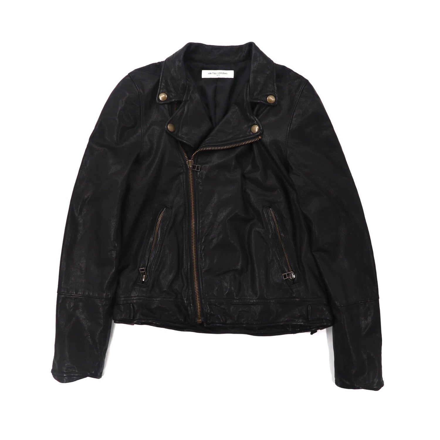 United ARROWS Double Riders Jacket 36 Black Goat Leather 1525-136