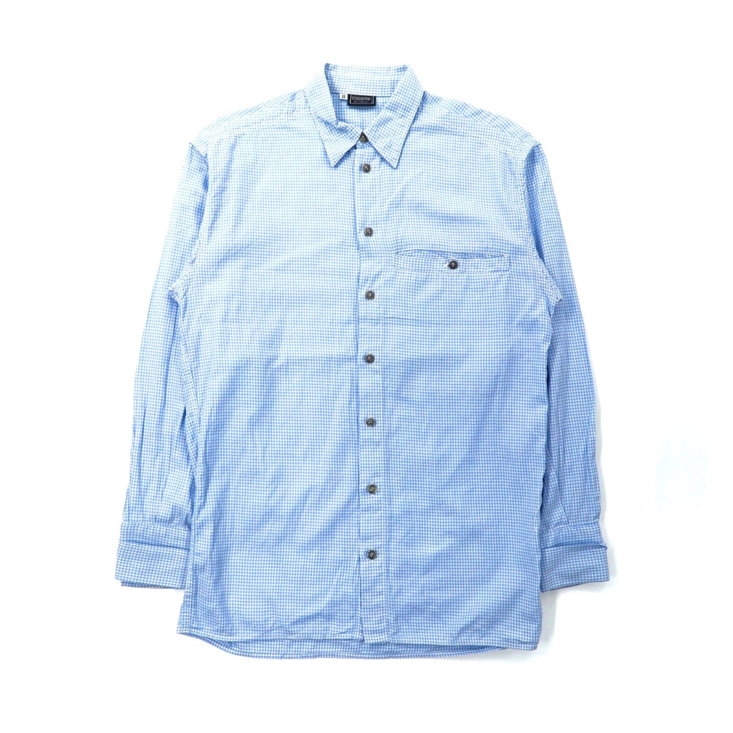 VERSUS ( GIANNI VERSACE ) ギンガムチェックシャツ 46 ブルー