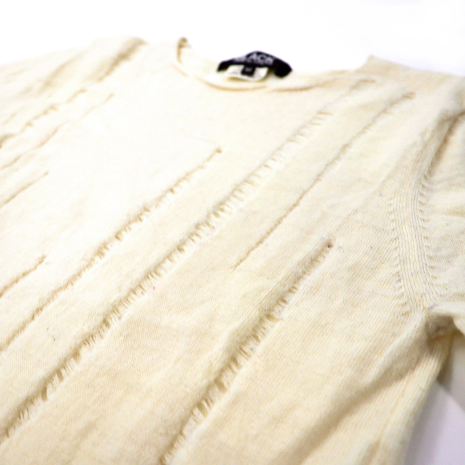 BLACK COMME DES GARCONS Damage processing sweater M beige AD2015