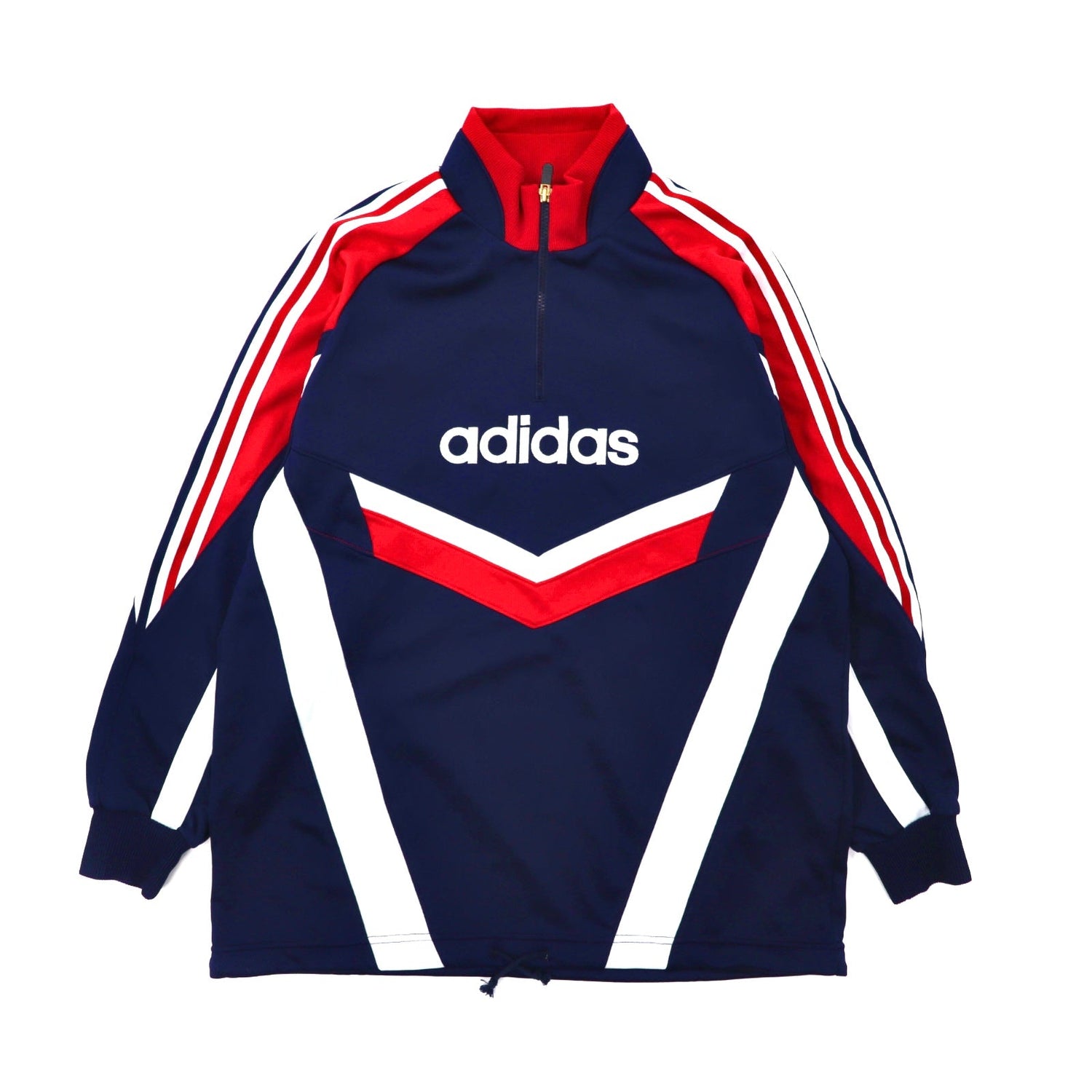 ADIDAS Half Zip Track Jacket L Navy 90's Logo Embroidery – 日本然 