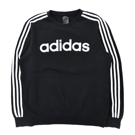 adidas クルーネックスウェット O ブラック コットン 裏起毛 ロゴプリント CORE 3STRIPES CREW SWEAT FSG36-DQ3084-adidas-古着