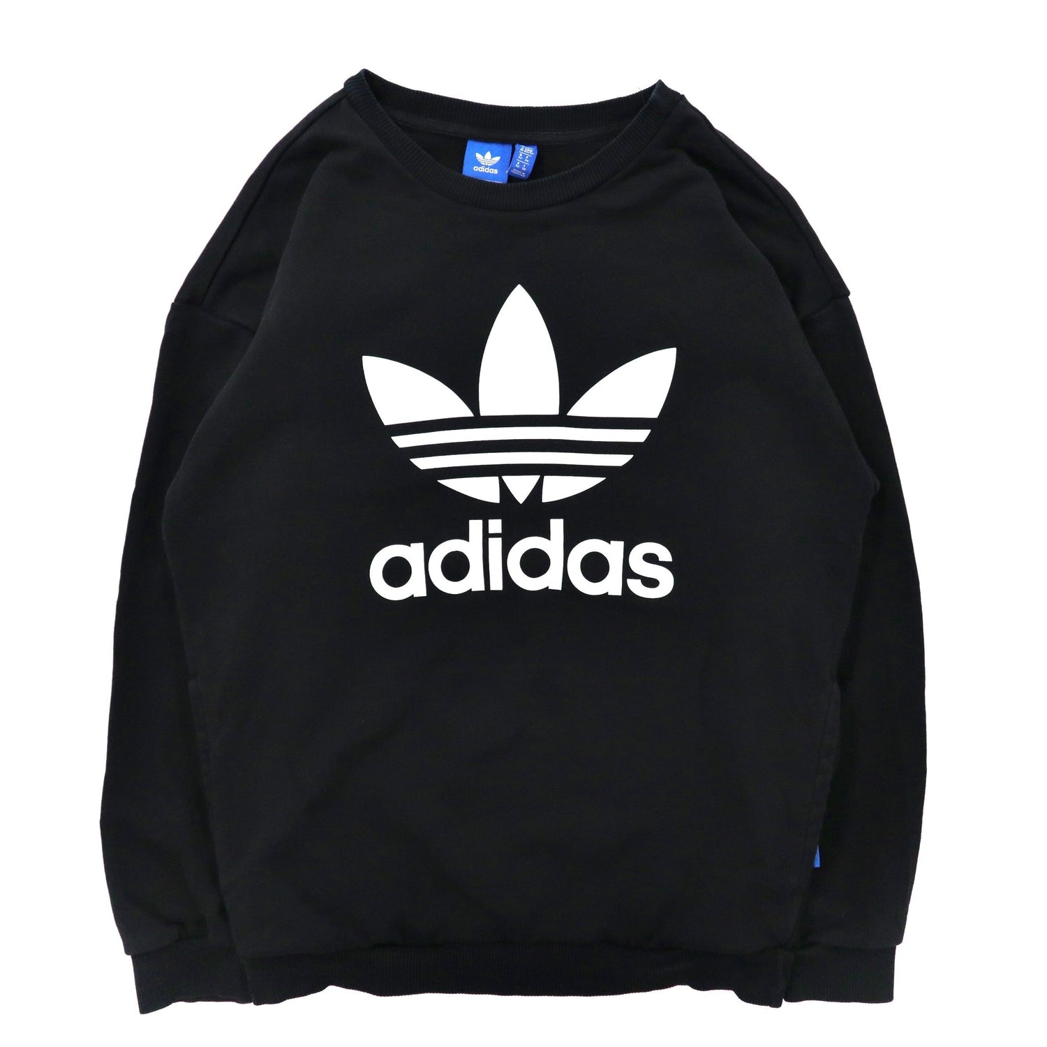 adidas originals ビッグロゴプリントスウェット M ブラック コットン ...