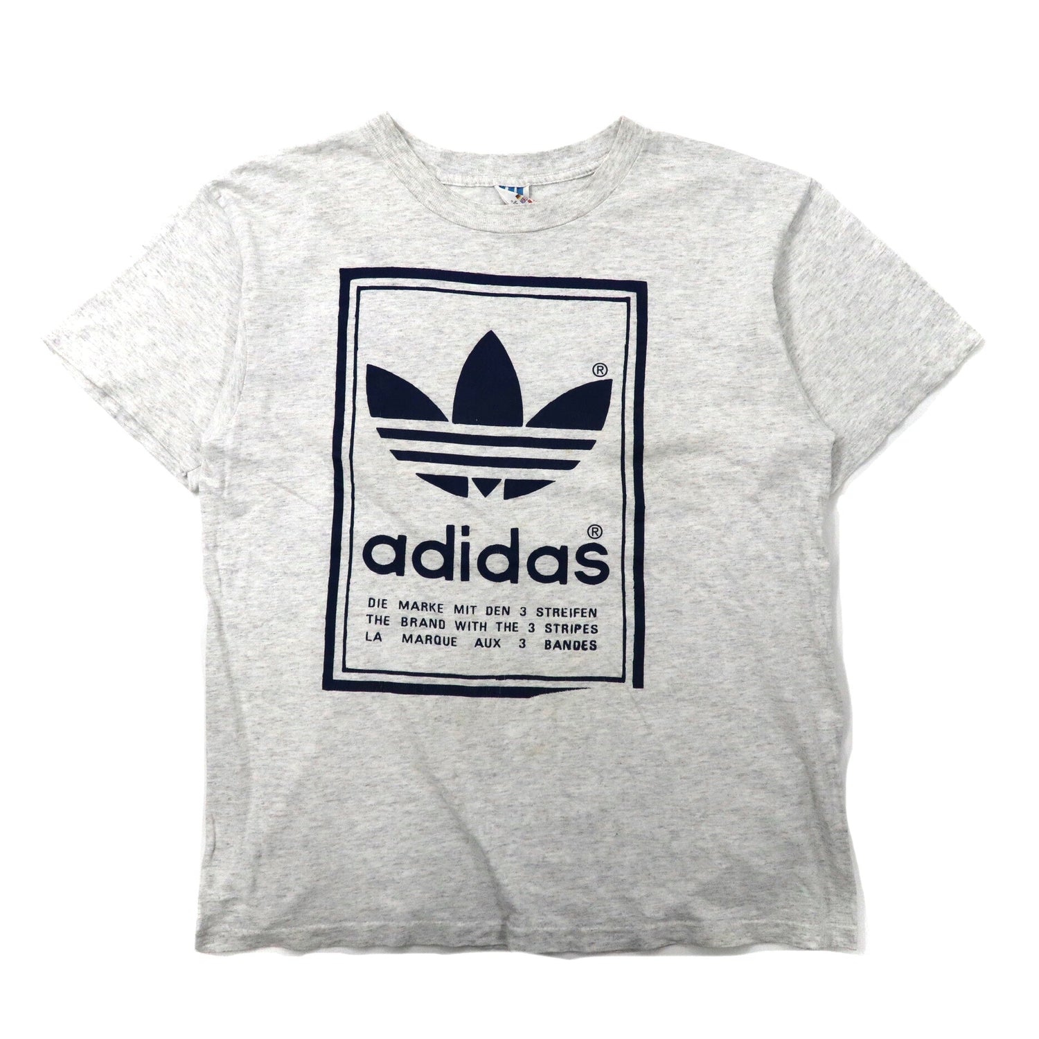 【アメリカ❗️】90sプリントロゴ半袖Tシャツ　青ロゴ　グレーLビッグサイズ