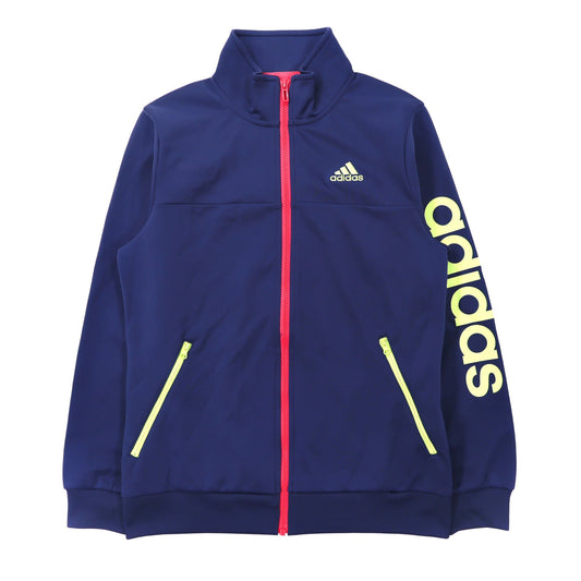 adidas トラックジャケット L ネイビー ポリエステル 袖ロゴ CLIMALITE-adidas-古着