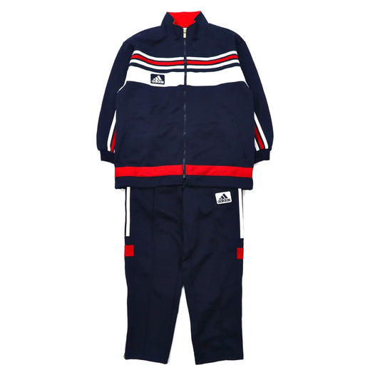 adidas トラックジャケット セットアップジャージ S-M ネイビー デサント社製 90年代-adidas-古着