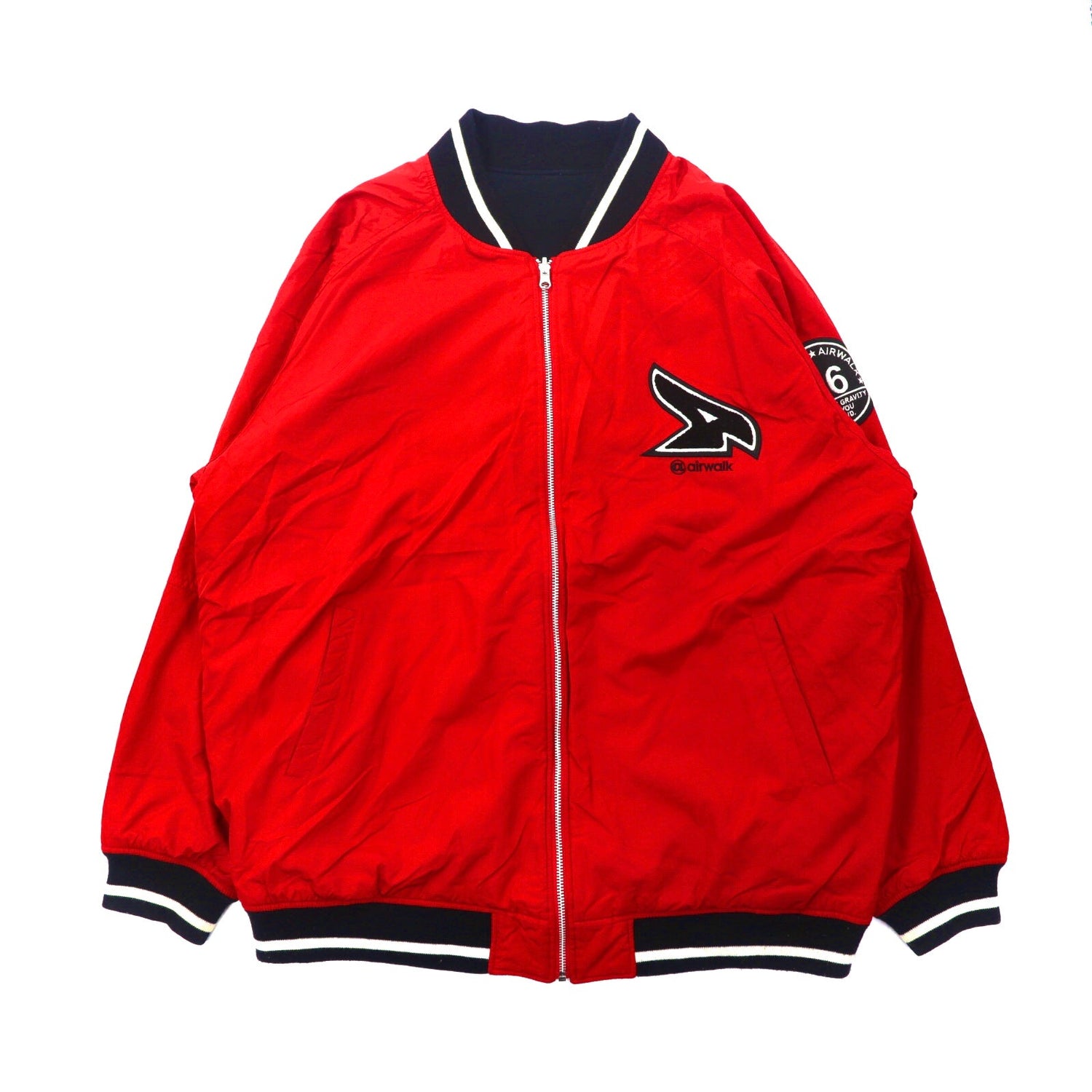 Airwalk Varsity Jacket 4L Red Black Reversible Buck Logo Big