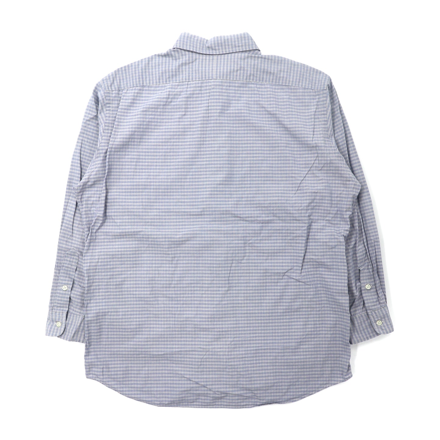 Ralph Lauren ボタンダウンシャツ LL ブルー チェック コットン ELLIGTON スモールポニー刺繍