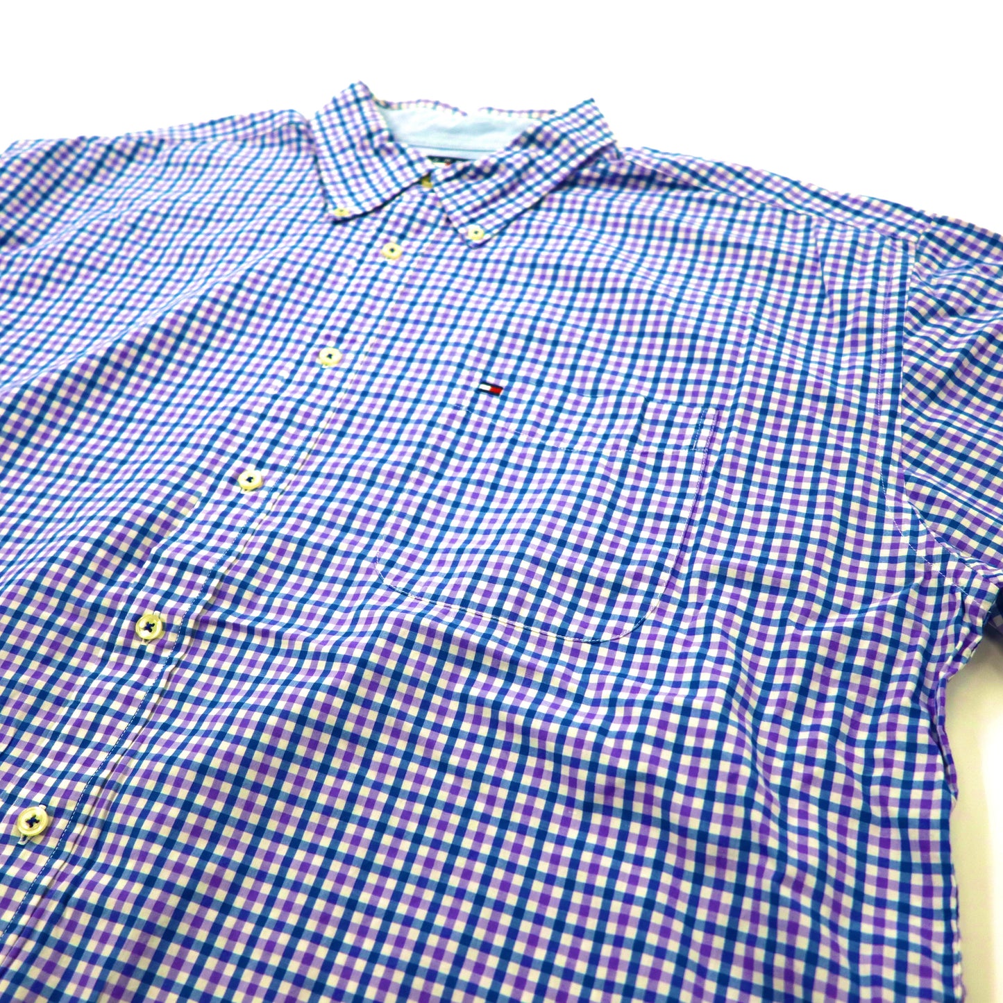 TOMMY HILFIGER ボタンダウンシャツ XXL ブルー ギンガムチェック ビッグサイズ