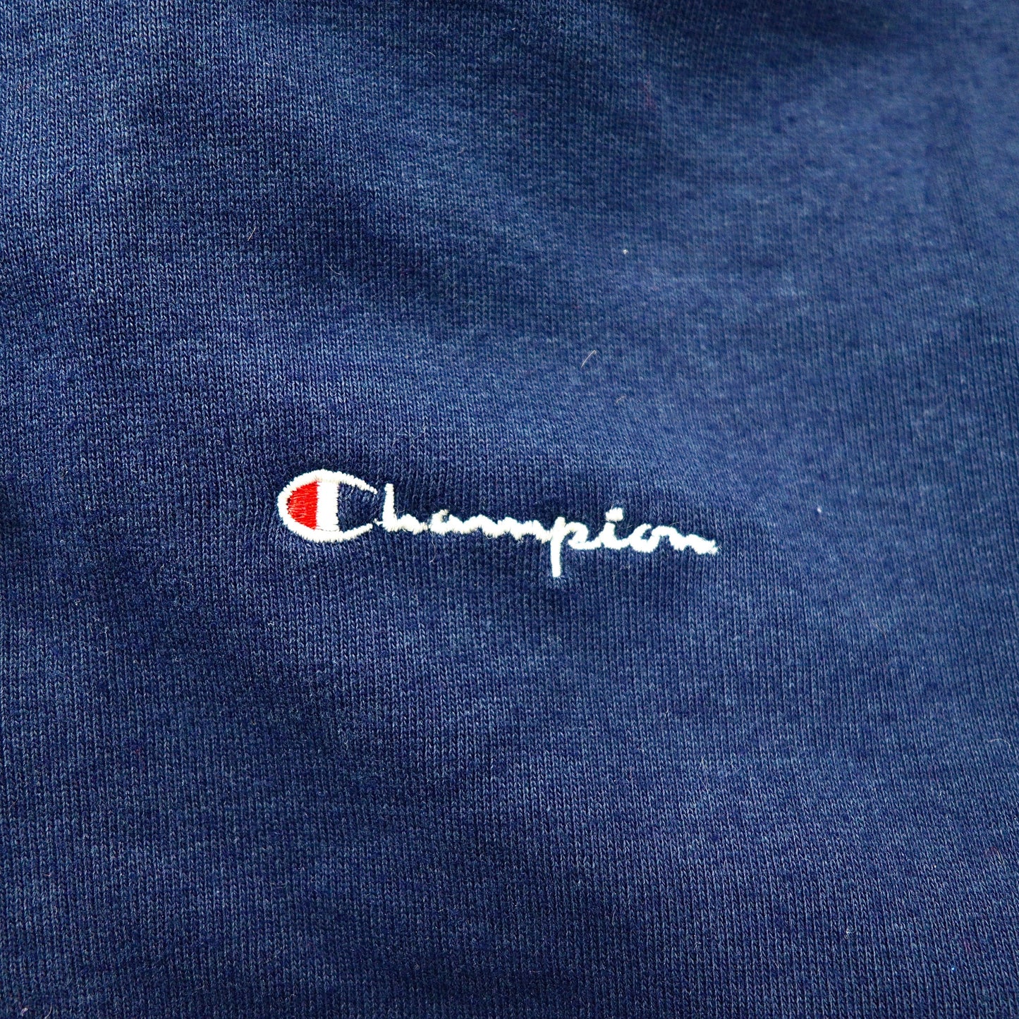 Champion ジップアップパーカー M ネイビー コットン 裏起毛 ロゴ刺繍 イタリア製