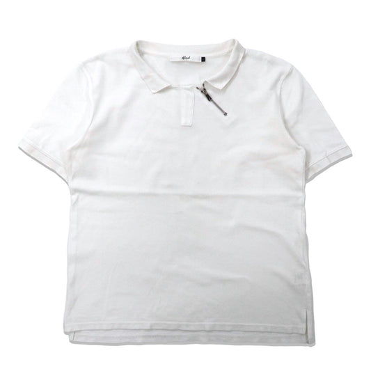 .efilevol ジッパーポロシャツ 2 ホワイト コットン Zipper Polo Shirt efiDG-CS04u 日本製-efiLevol-古着
