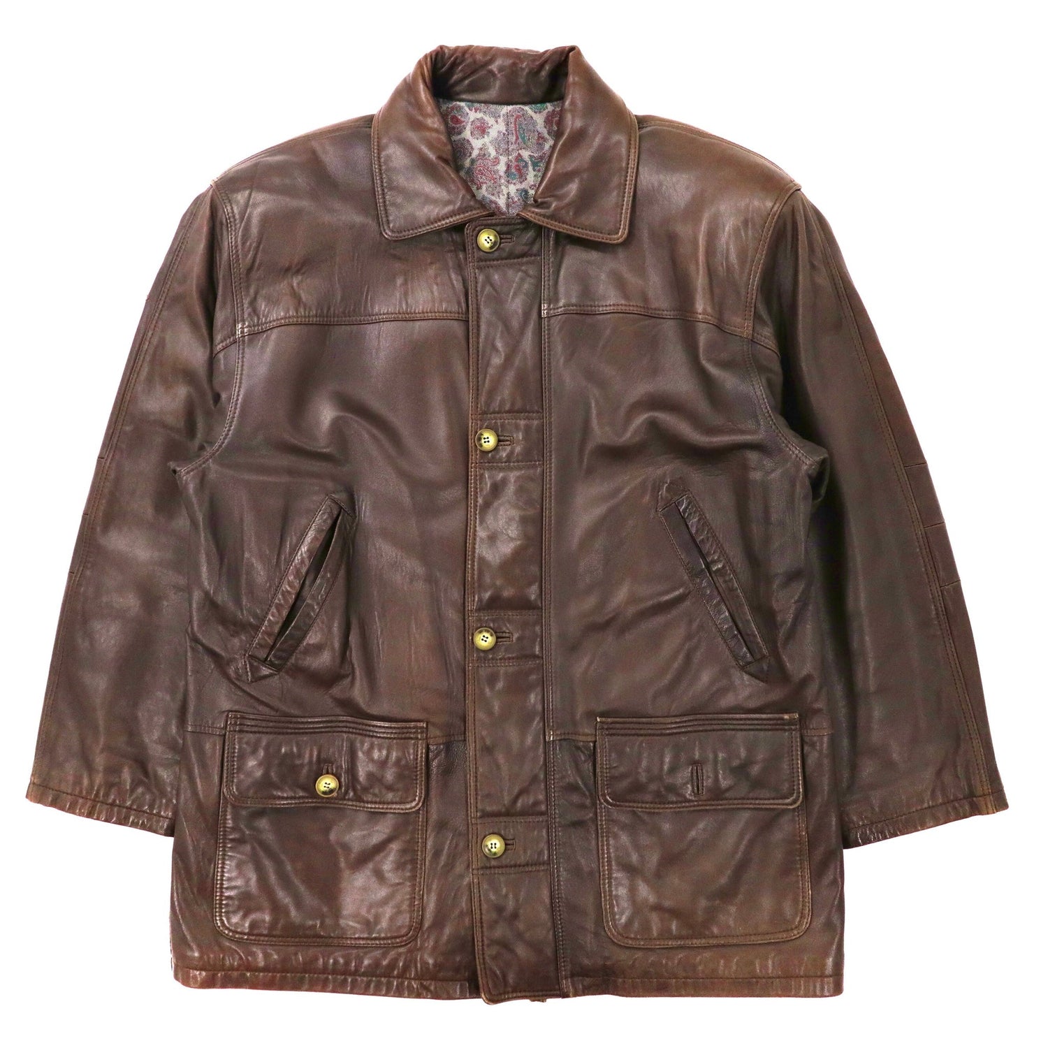 Gerome leather car COAT XXL Brown Lamb Leather Spain Made