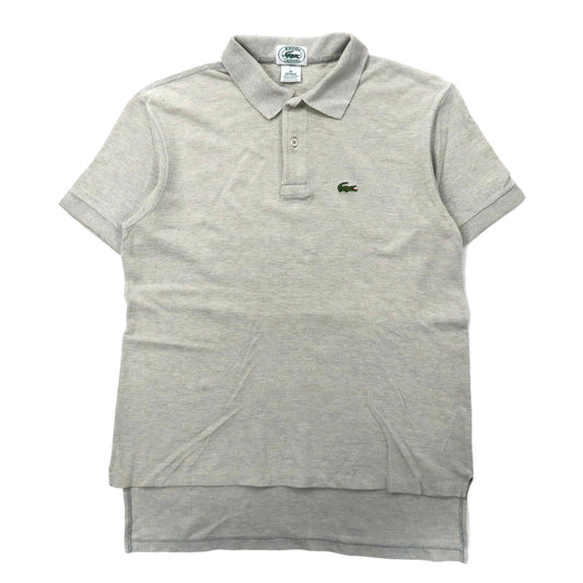 日本然リトテ-古着オンライン-USA製 IZOD LACOSTE ポロシャツ S グレー コットン ワンポイントロゴ 80年代-