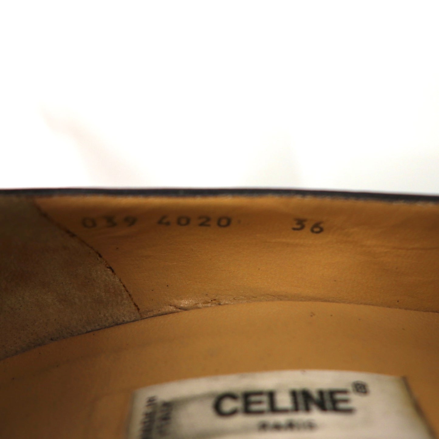 CELINE チャンキーヒールパンプス 23cm ブラック レザー オールド イタリア製