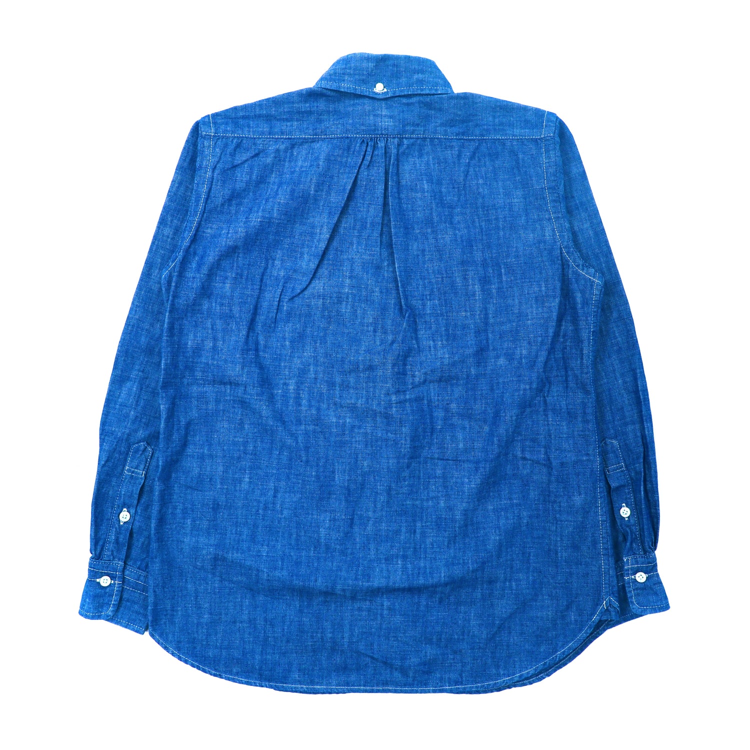 EVISU エヴィス シャツ サイズ:38(M) オープンカラー シャンブレー 半袖 シャツ ブルー ボックスシルエット トップス カジュアルシャツ 【メンズ】