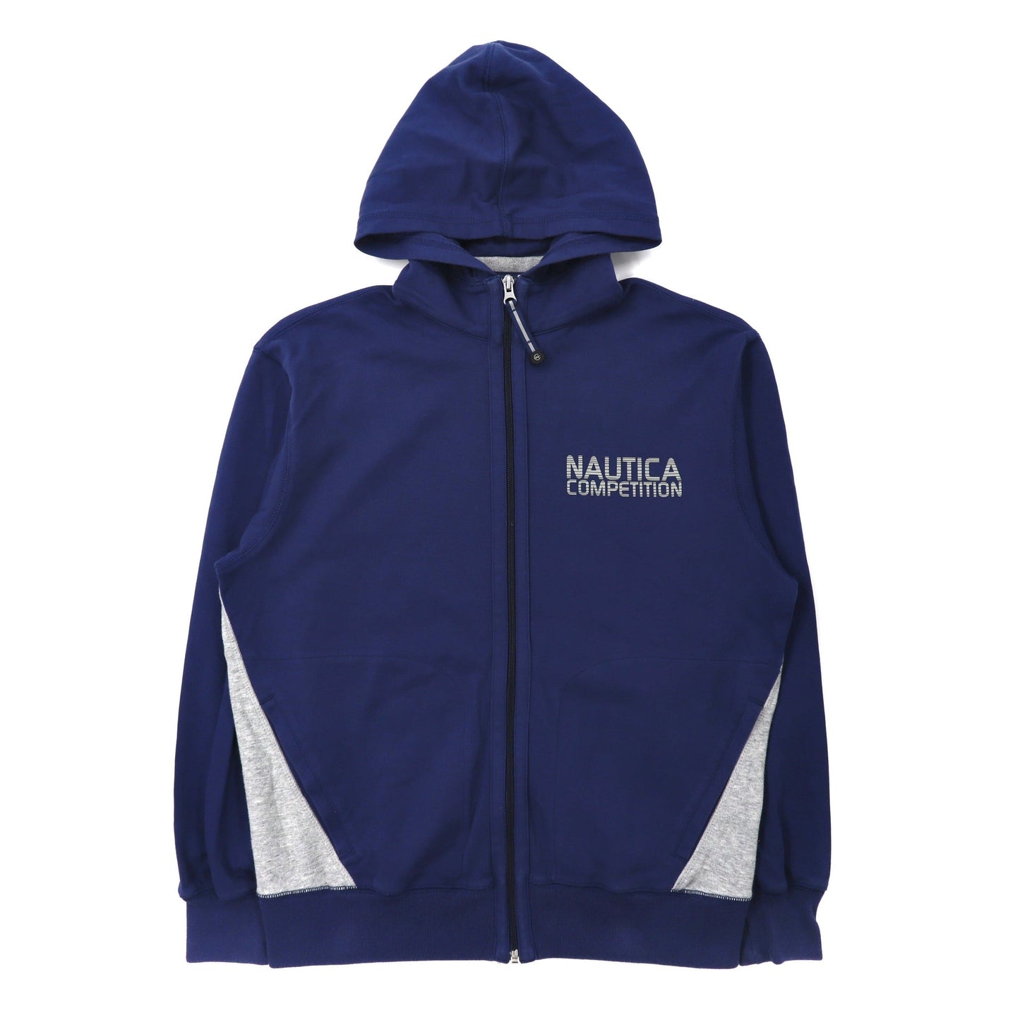 nautica ジップパーカー S ネイビー コットン ロゴプリント-NAUTICA-古着